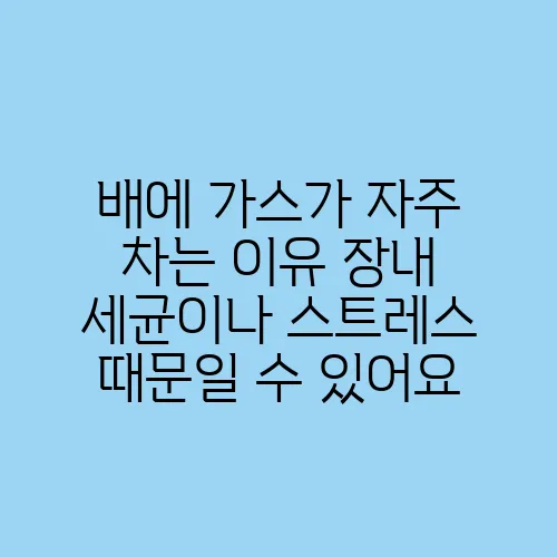 배에 가스가 자주 차는 이유 장내 세균이나 스트레스 때문일 수 있어요