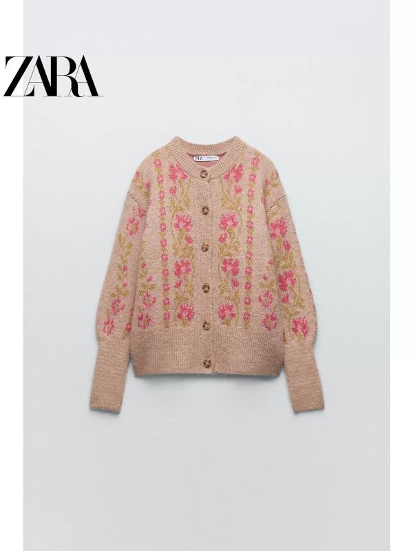 ZARA 자라 플라워 자카드 니트 가디건 4331 184