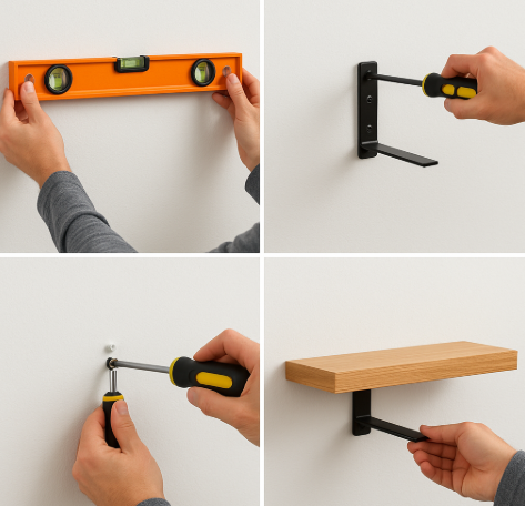 인테리어용 벽선반 설치법