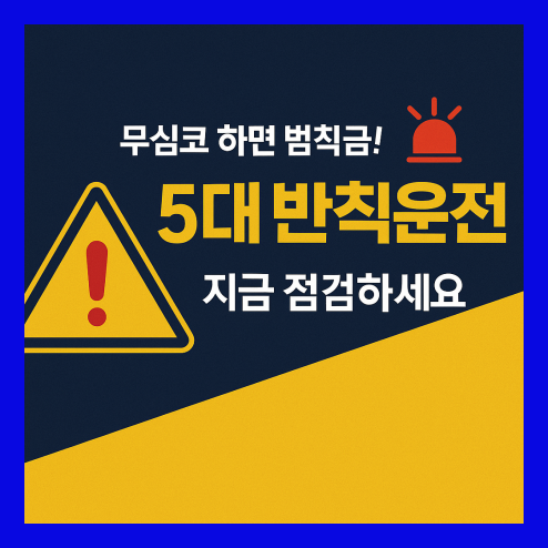 5대반칙운전, 무심코 하면 범칙금! 지금 점검하세요