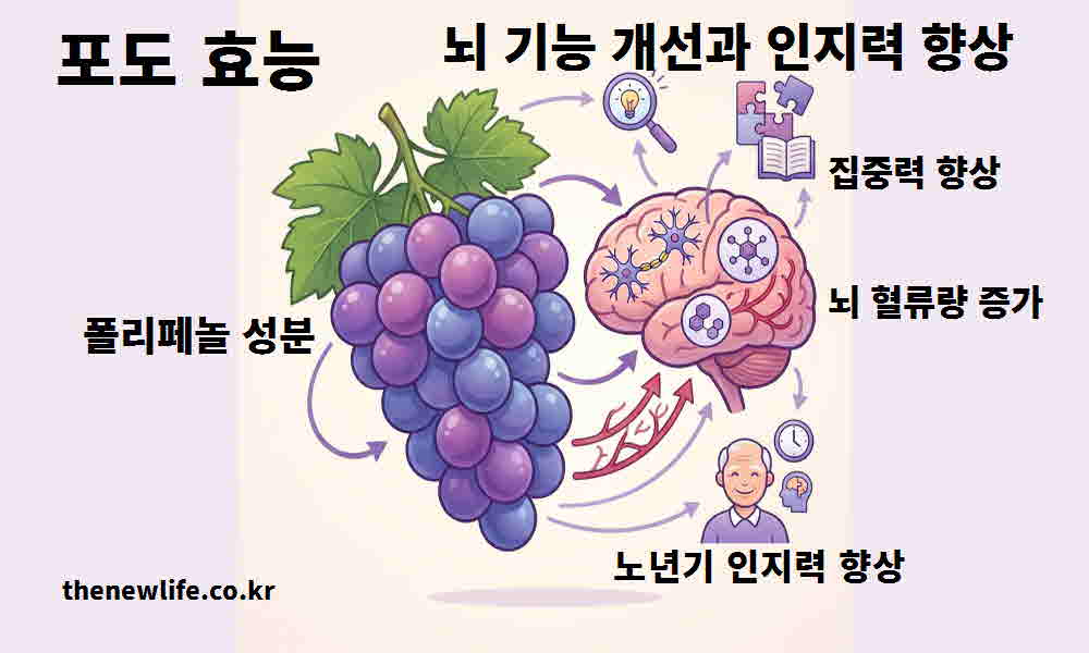 포도 효능 뇌 기능 개선 인지력 향상