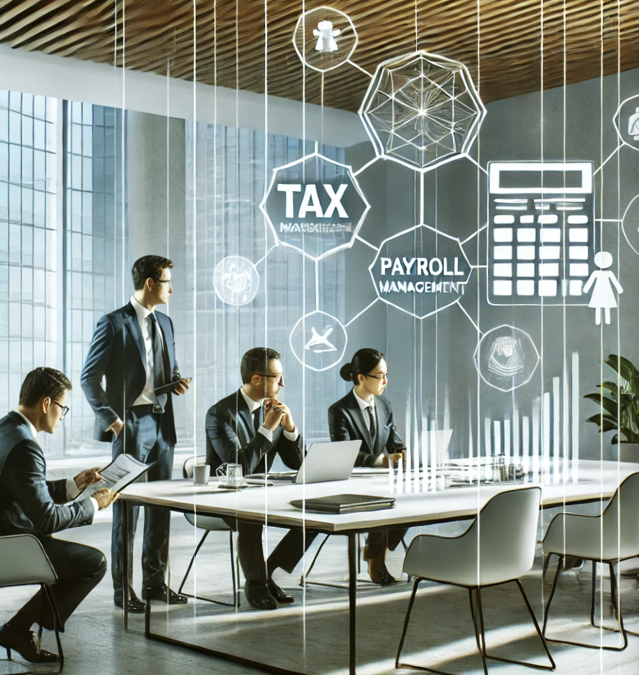 급여 관리를 중점으로 회의중인 모습