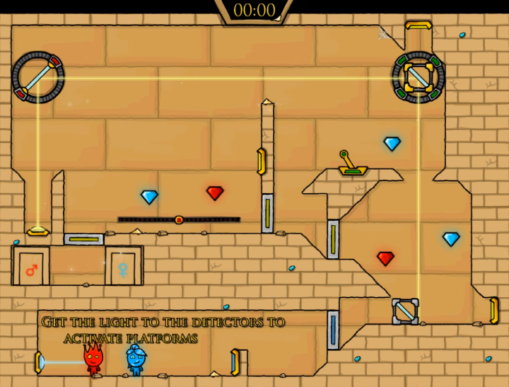 파이어보이-앤-워터걸2-라이트템플-게임하기-시작-화면