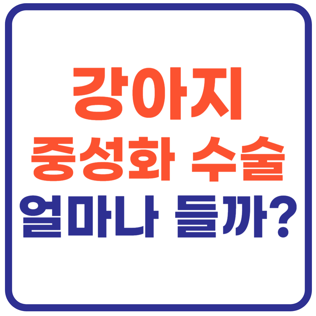 강아지 중성화 수술 가격 얼마나 들까?