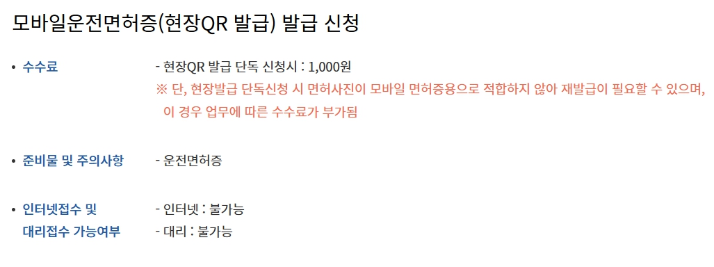 모바일 운전면허증 발급 방법 신청 비용