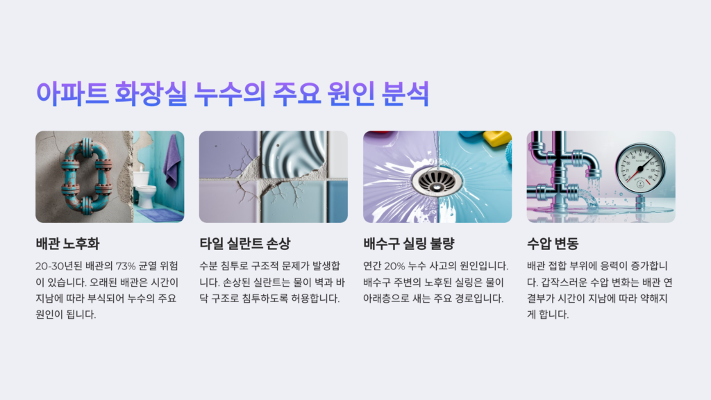 아파트 화장실 누수의 주요 원인