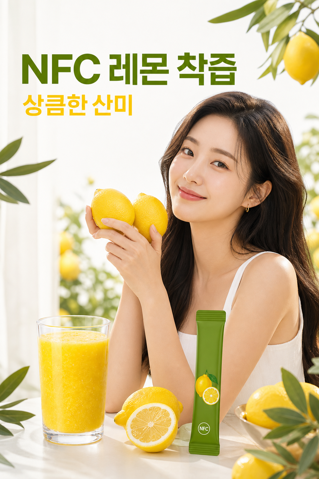 NFC 레몬 착즙 상큼한 산미 광고 이미지