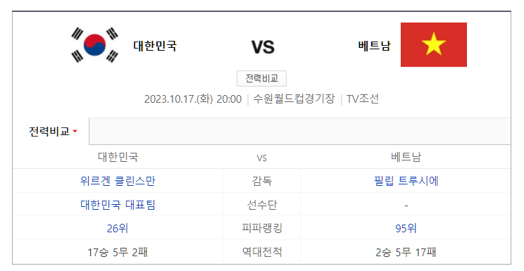 대한민국 VS 베트남