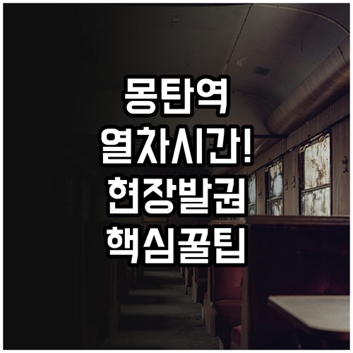 몽탄역 무궁화호 배차 시간 및 현장 ..