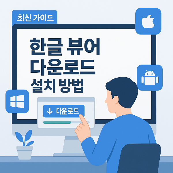 한글 뷰어 다운로드 및 설치 방법 썸네일 이미지입니다.