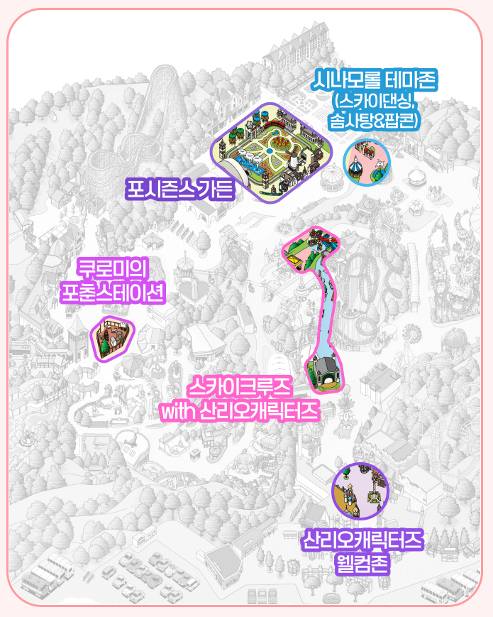 에버랜드 산리오캐릭터즈, 포시즌스가든내 산리오캐릭터즈