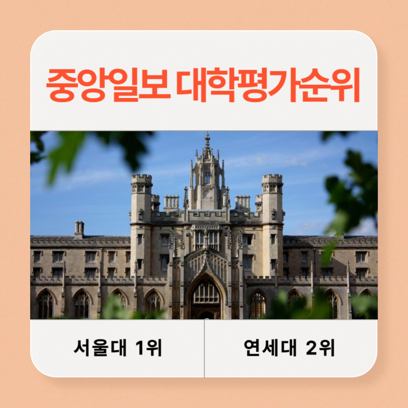 2024 중앙일보 대학평가 순위 총정리