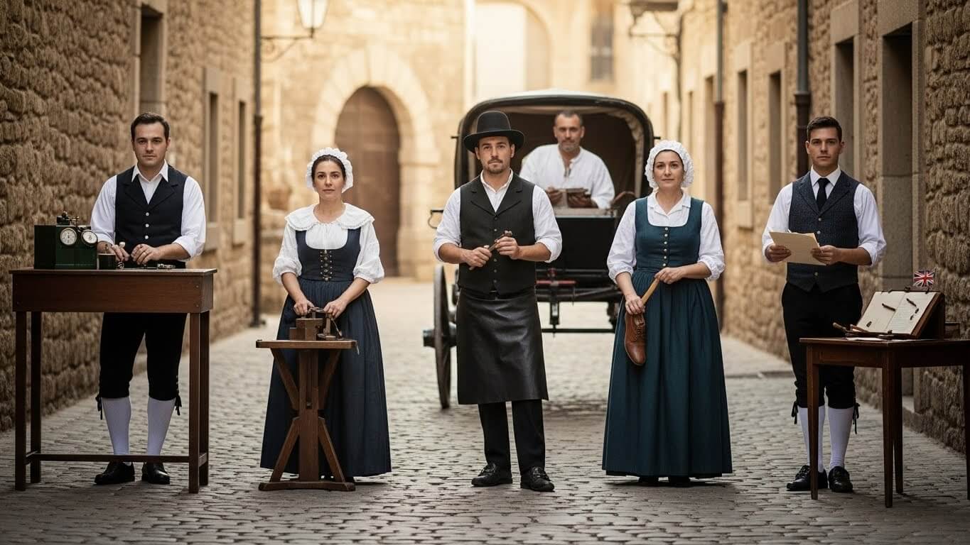 유럽 각국에서 사라진 시대별 전통 기술자 관련 사진