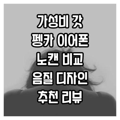 가성비 펭카 이어폰 추천 노이즈캔슬링..