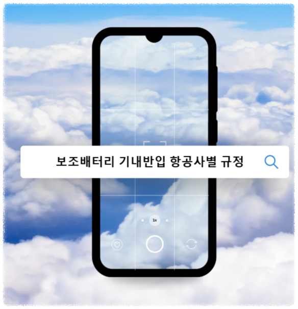 보조배터리 기내반입 항공사별 규정 포스터
