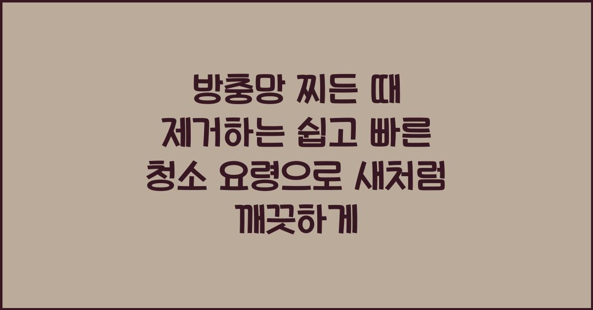 방충망 찌든 때 제거하는 쉽고 빠른 청소 요령