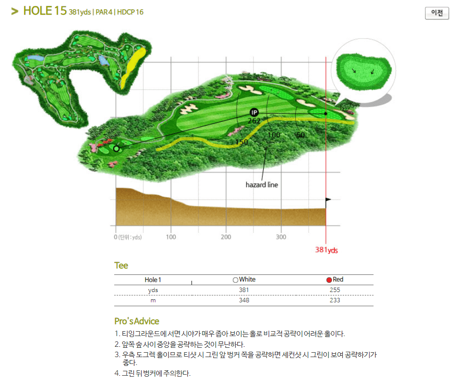글렌로스 골프클럽 코스공략도 15