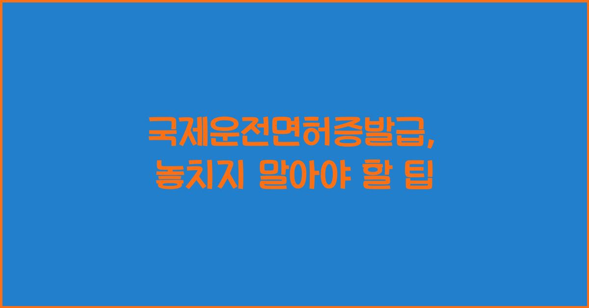국제운전면허증발급