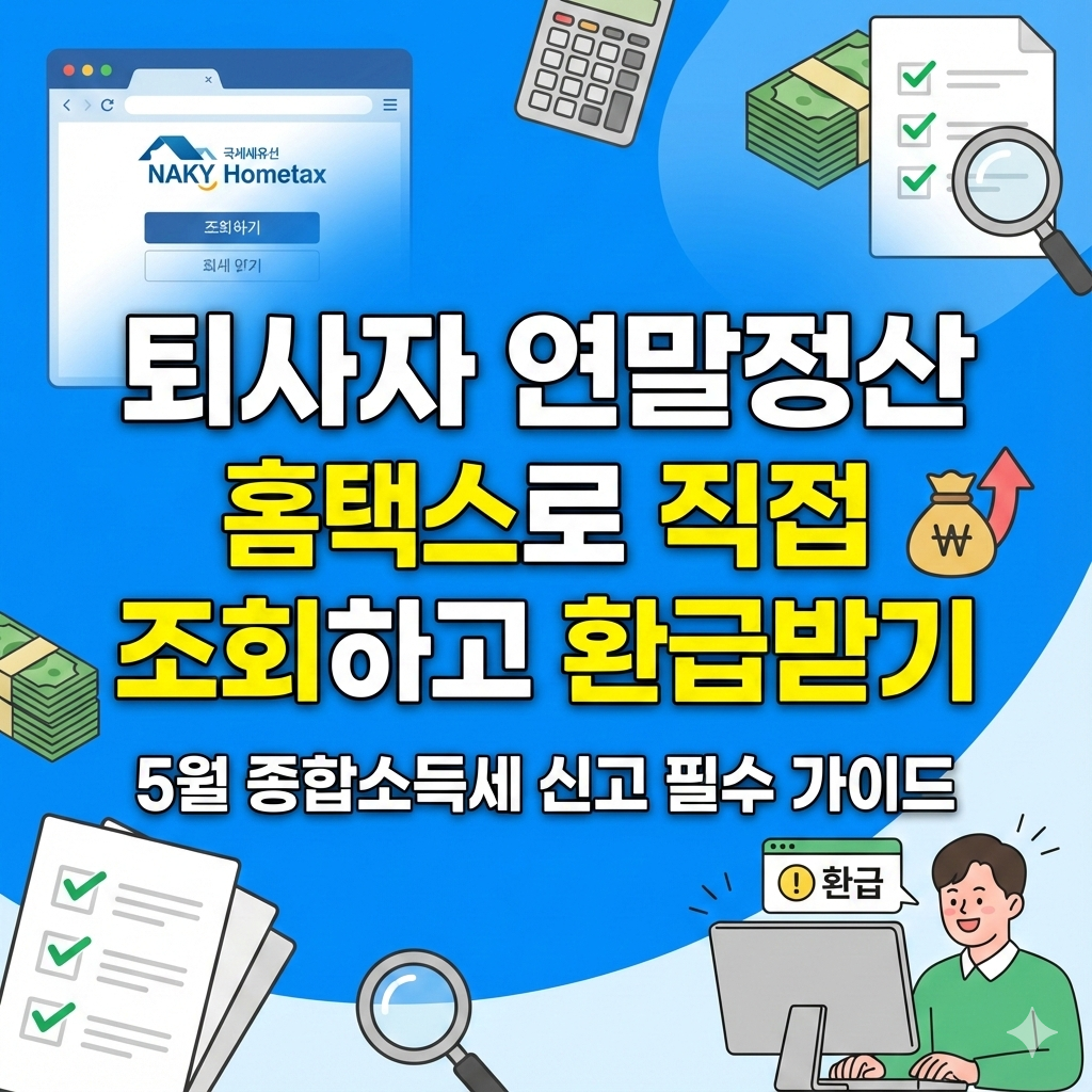 퇴사자 연말정산 홈택스 조회 경로와 직접 환급받는 확실한 방법