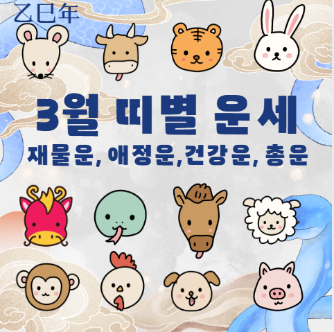 2025년 3월 띠별 운세