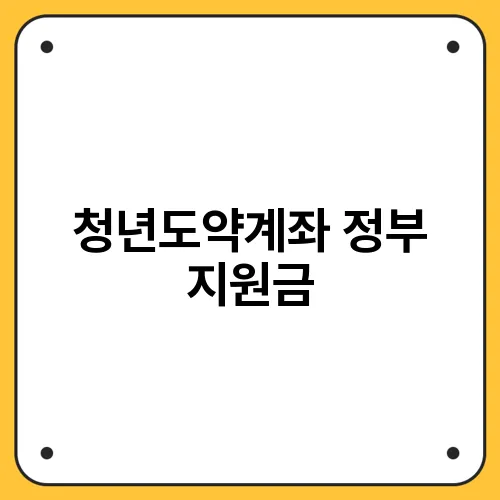 청년도약계좌 정부 지원금