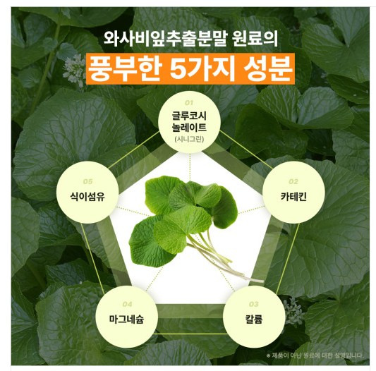 와사비잎 5가지 성분