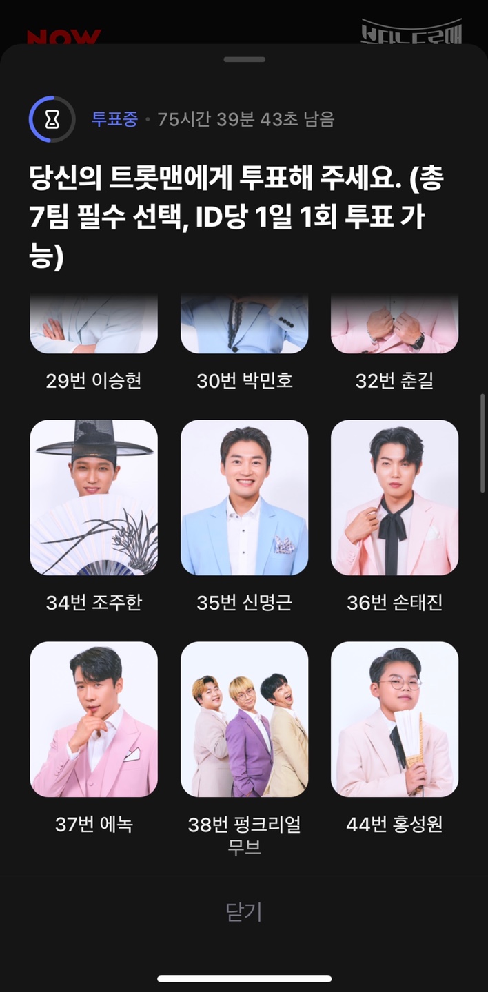 불타는트롯맨 투표