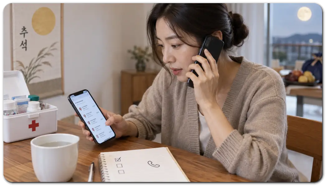 추석-연휴-휴일-약국-전화-확인