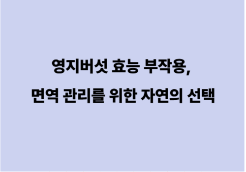 영지버섯 효능 부작용, 면역 관리를 위한 자연의 선택