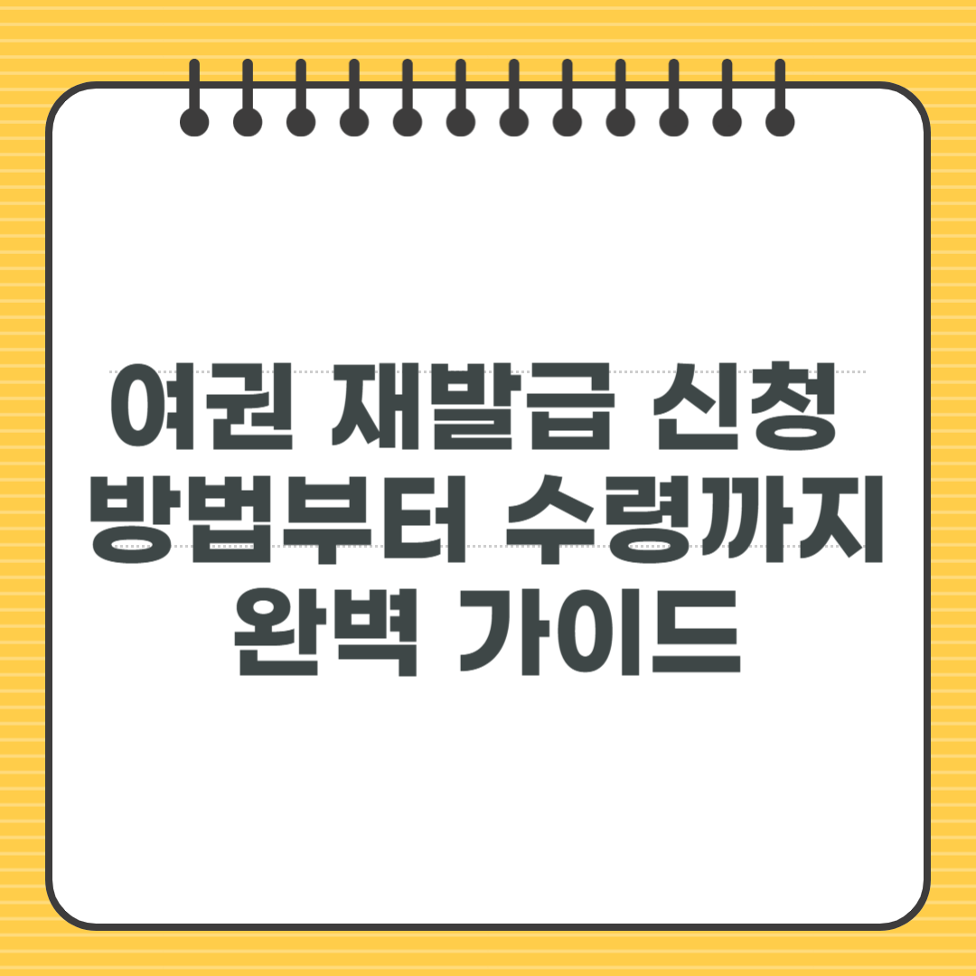 여권 재발급 신청 방법부터 수령까지 완벽 가이드