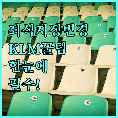 KLM 좌석 지정부터 변경까지 한눈에..