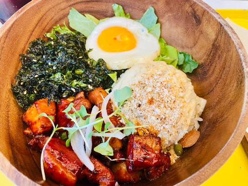 불 오리 덮밥, 싱싱 샐러드(다산점)