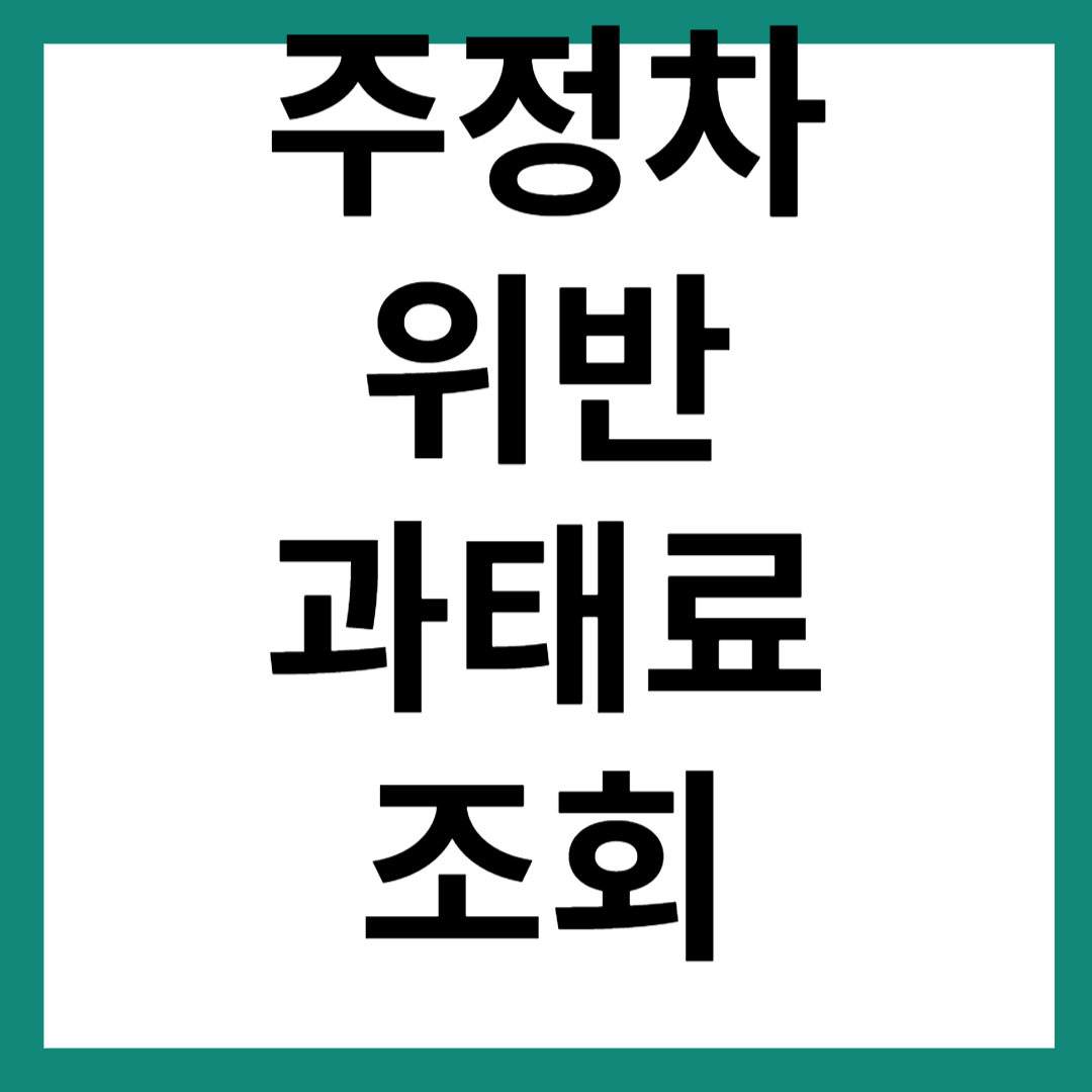 주정차 위반 과태료 조회