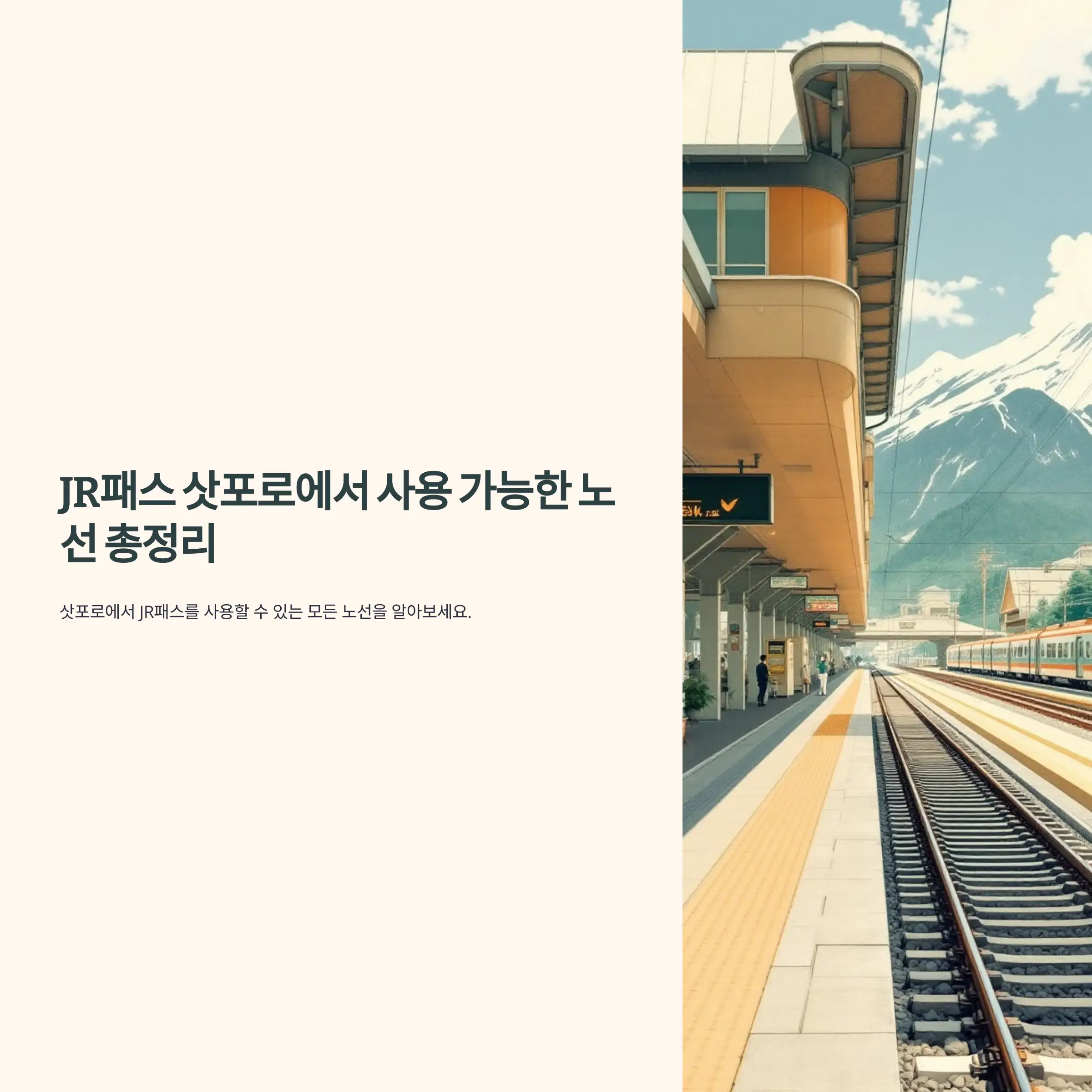 JR패스 삿포로에서 사용 가능한 노선 총정리 JR 세키쇼 선