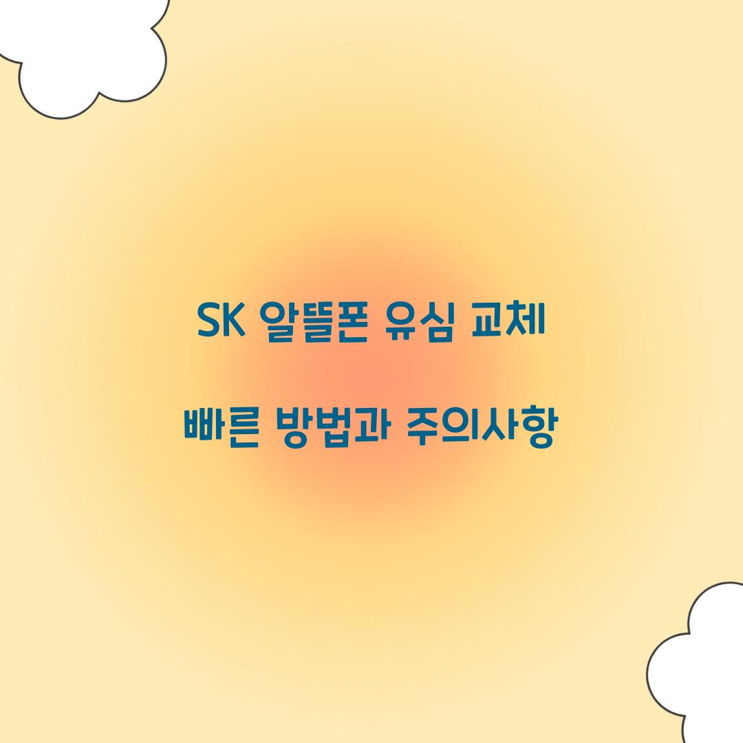 sk 알뜰폰 유심 교체