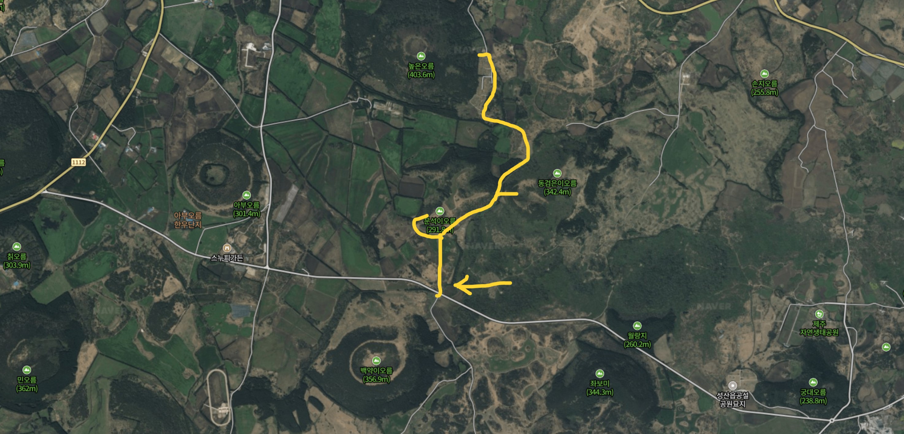 백약이오름 주차장 위치