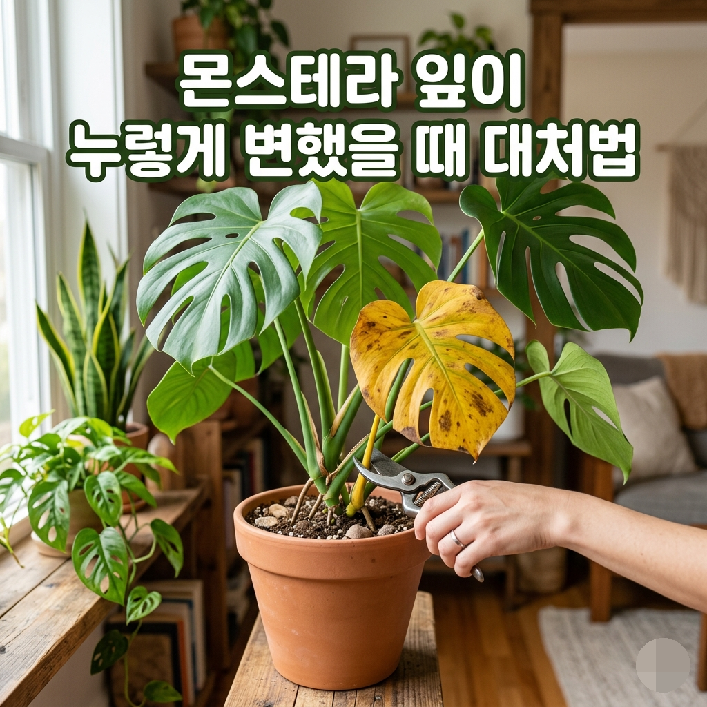 몬스테라 잎이 누렇게 변했을 때 대처법