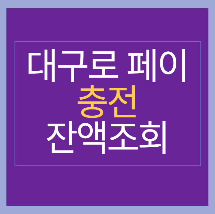 대구로페이 잔액조회