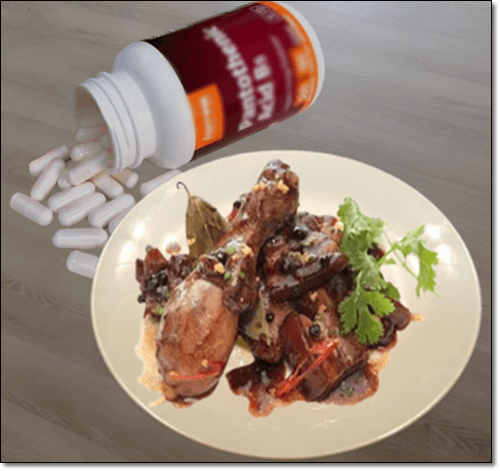 자로우판토텐산 보충제 및 닭고기 