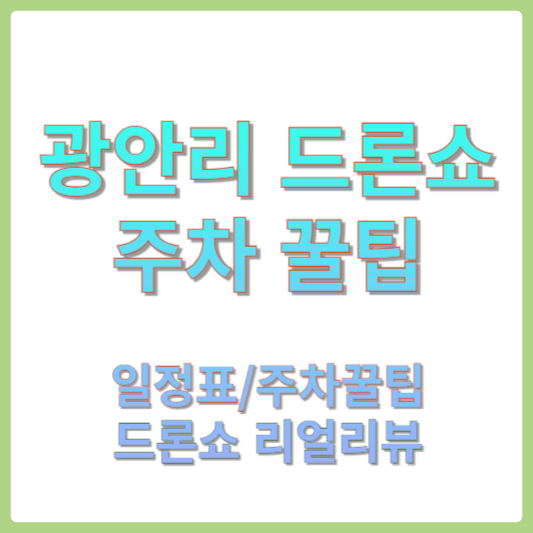 광안리 드론쇼 주차 꿀팁 썸네일