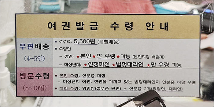 여권 발급 수령 안내