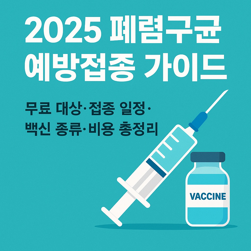 2025 폐렴구균 예방접종 가이드|무료 대상·접종 일정·백신 종류·비용 총정리