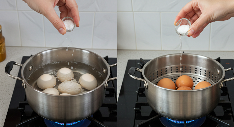 소금과 식초 넣고 삶기