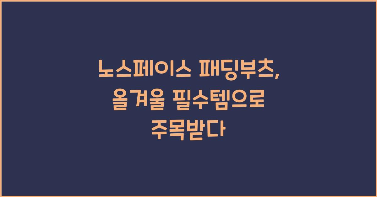 노스페이스 패딩부츠