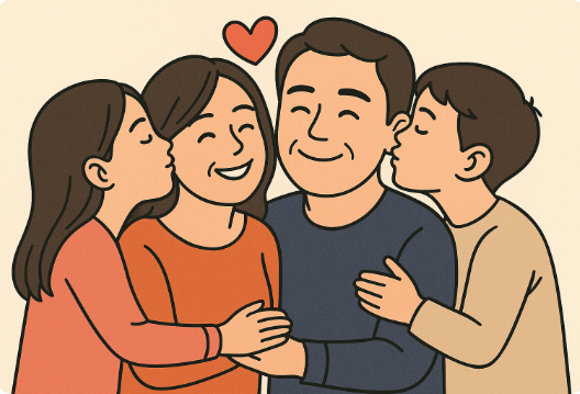 애정표현하는 가족
