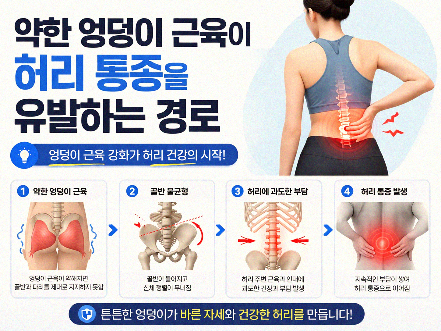 엉덩이 근육 키우면 허리 통증 줄어드는 이유 정말 맞을까