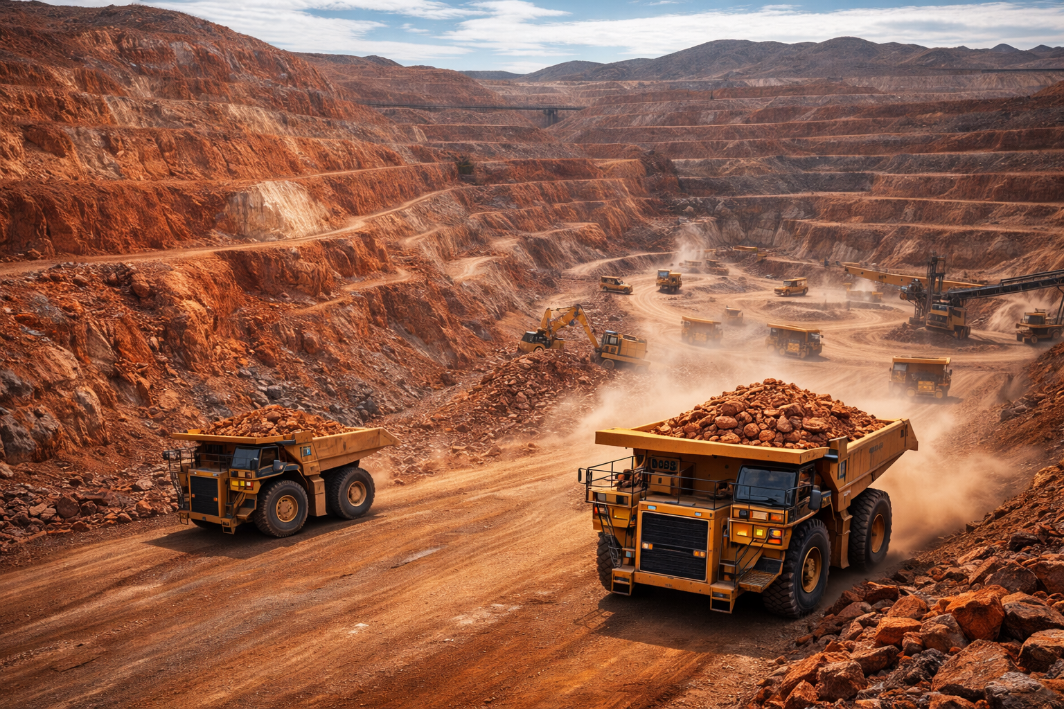 구리 관련주 대장주-프리포트맥모란 대형 구리 광산 전경