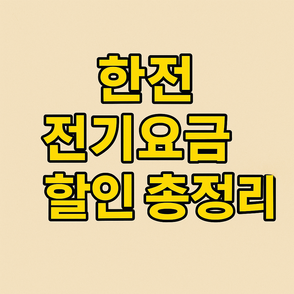 한전 전기요금 할인 총정리