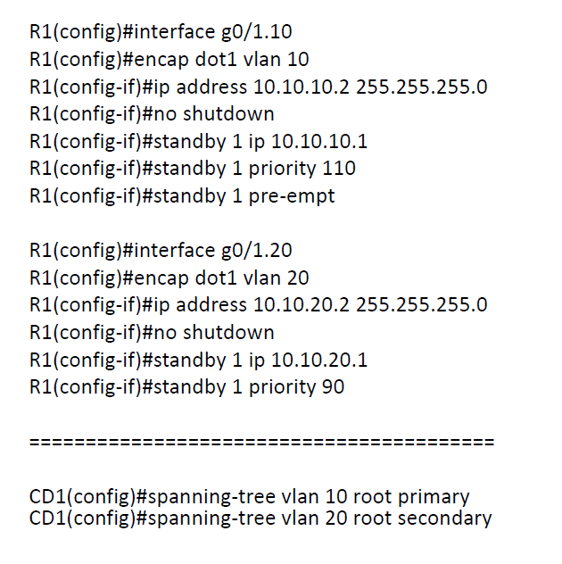 STP와 HSPR 정렬 CLI - 1