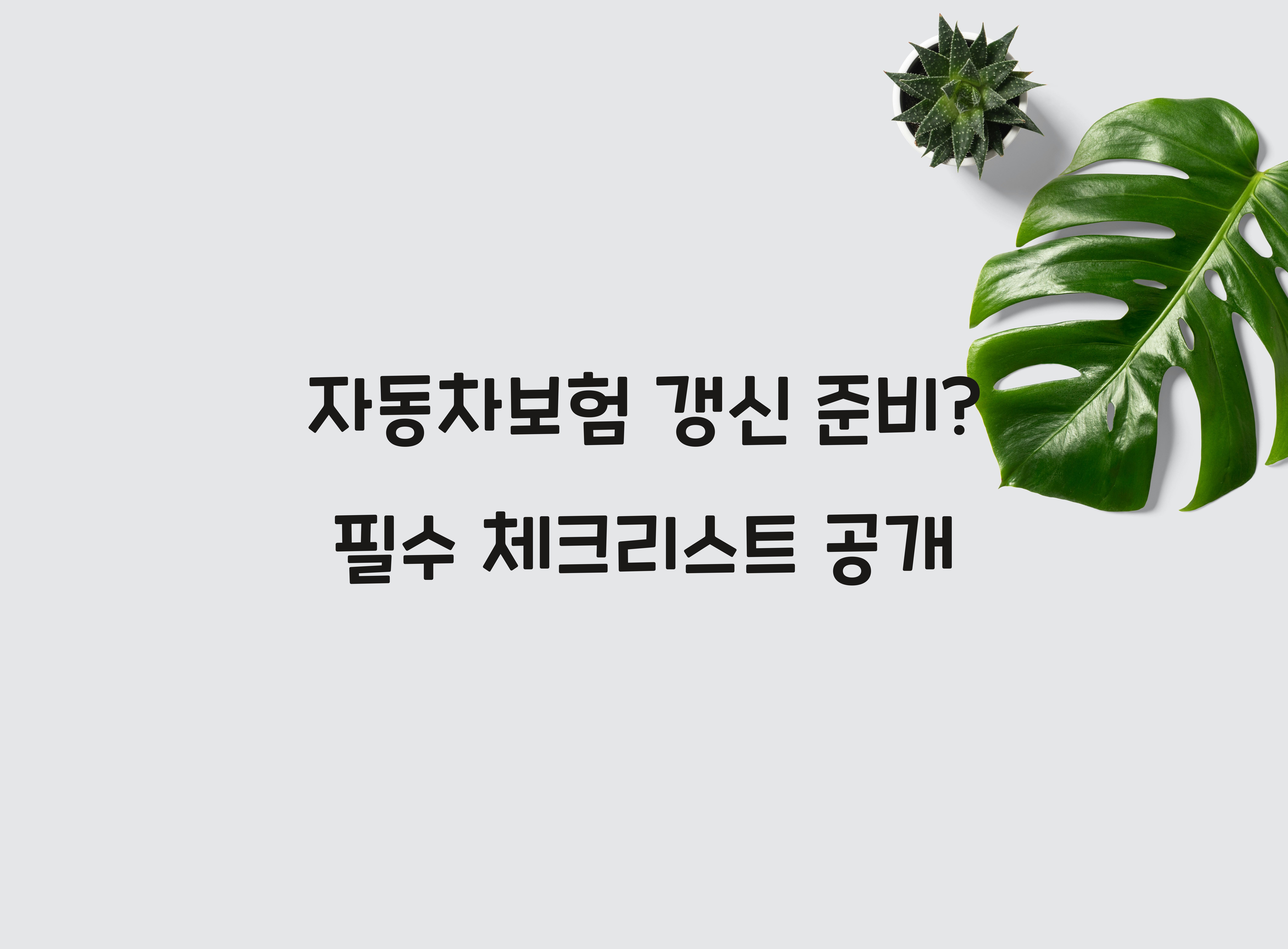 자동차보험 갱신